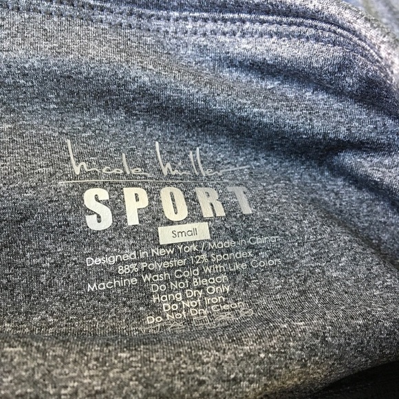 NWT Nicole Miller Sport Gray Skinny Athletic Workout Leggings M Athleisure Gym - Picture 7 of 7